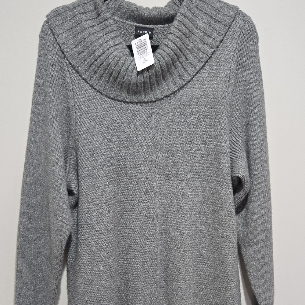 Torrid Heather Gray Cowl Neck Sweaterdress